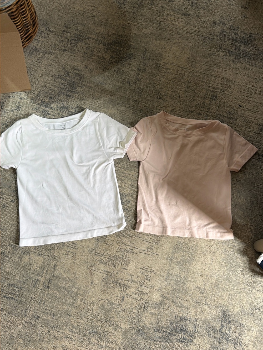 Girls' Short Sleeve Tee - White & Light Pink